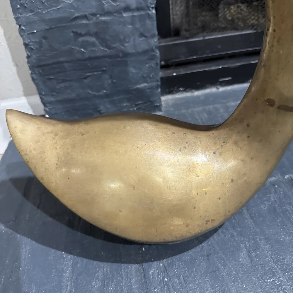 Vintage XL Brass Swan Figurine 21